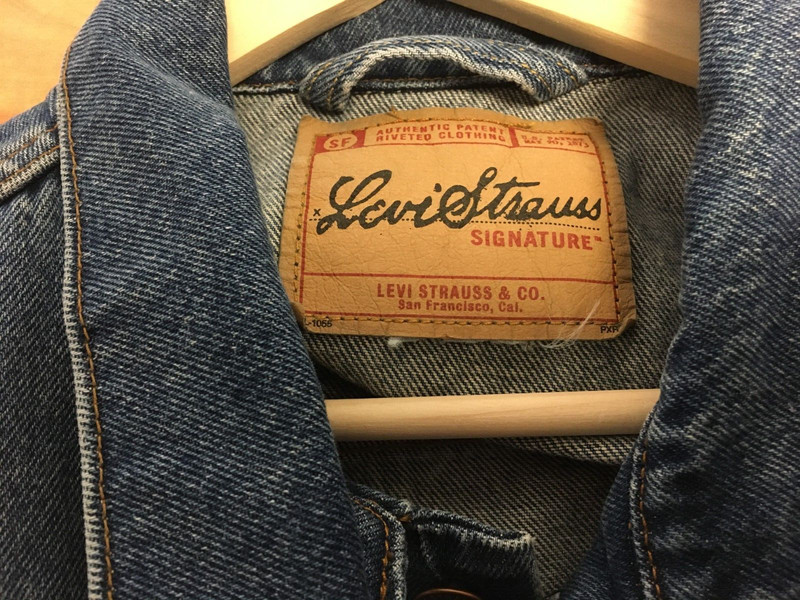 Levi Strauss Signature Denim Jean Jacket Trucker Large Size L gallery