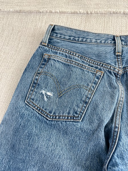 Levis 501 Slim Jeans Womens 29" x 29" Grunge Distressed City Hipster Blue Punk gallery