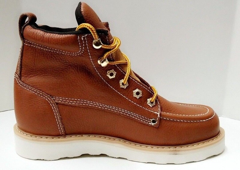 Mens Rhino 62T06 Leather Butternut 6" Soft Toe Moc Toe Lace Up Work Boots gallery