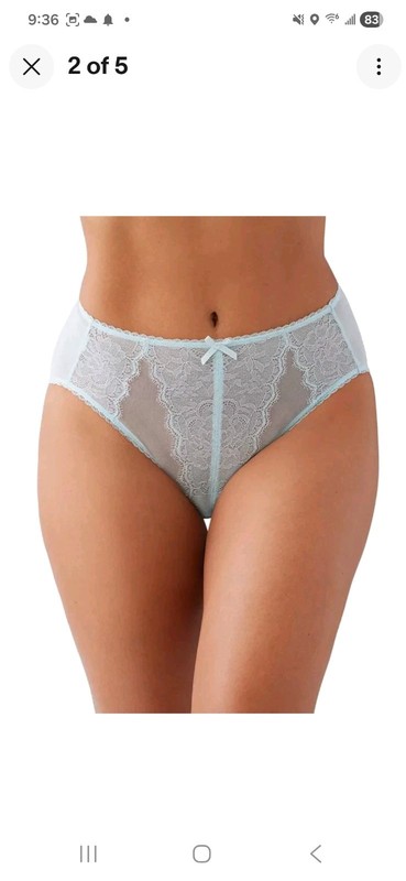WACOAL 841186 RETRO CHIC Brief HiCut Panty ~ PASTEL BLUE ~ S ~ NWT $32