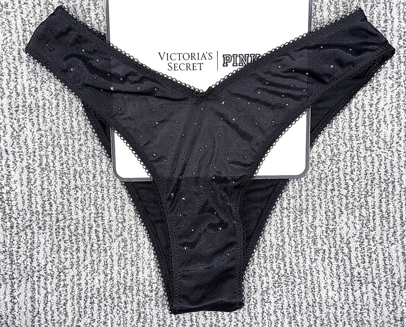 Victoria’s Secret Dream Angels NWT Medium Black Crystal Shimmer Brazilian Panty