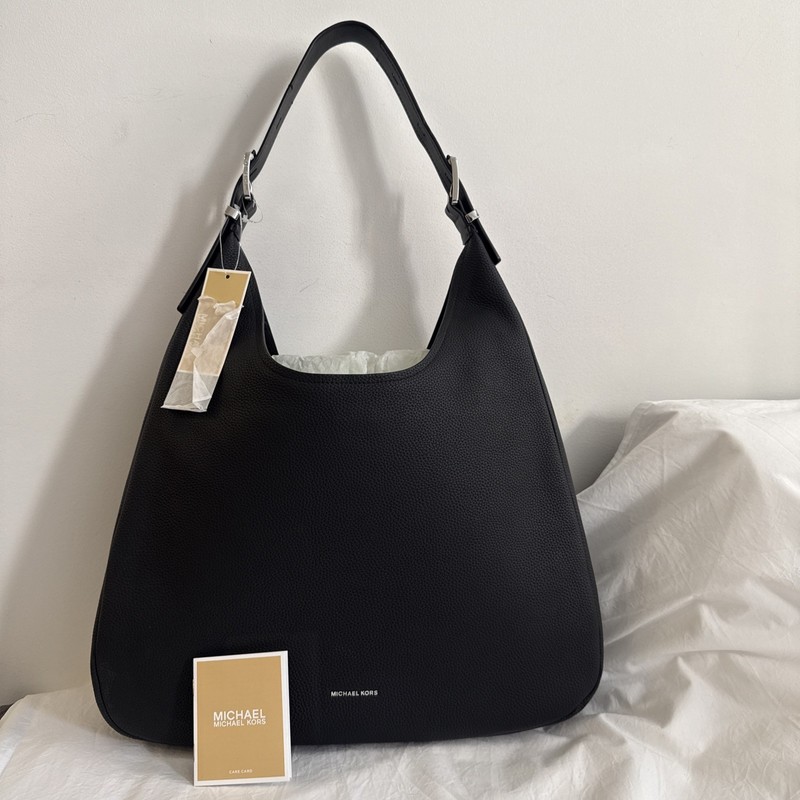 Michael Kors Nolita Large Hobo Shoulder Bag Black with Silver Hardware MSRP $398 gallery