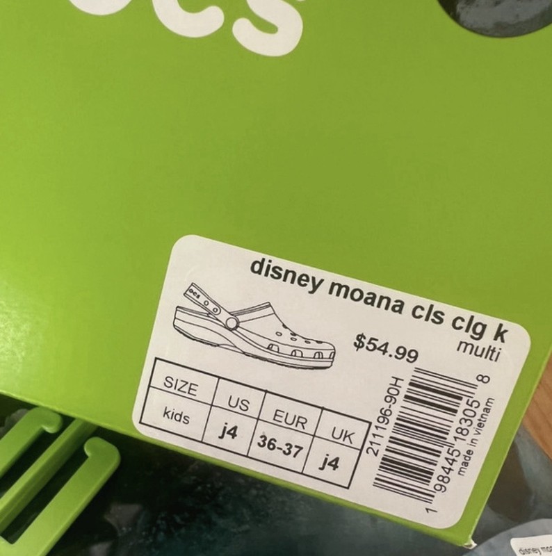 Crocs Disney Moana Kids Classic Clog Sandals Slip On Multi J4 EU 36-37 gallery