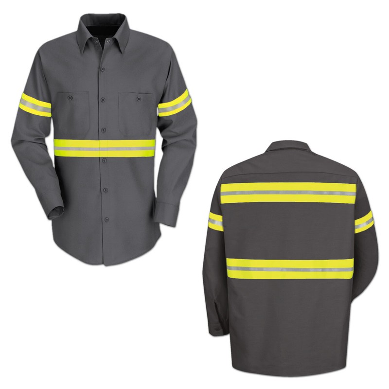 Red Kap Enhanced Visibility Hi Vis Reflective Work Towing Uniform Shirts LS gallery