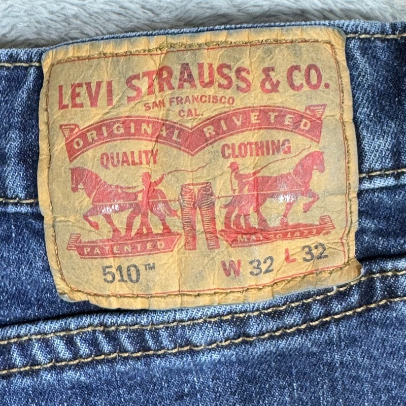 Levis 510 Jeans Mens 32x32 Blue Slim Fit Tapered Stretch Denim Pants Modern gallery