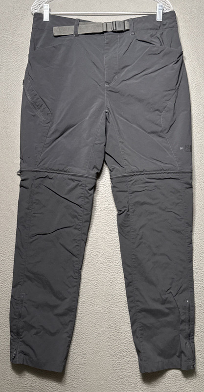The North Face Paramount Pants Mens 34×31 Gray Convertible Trail Hiking Outdoor