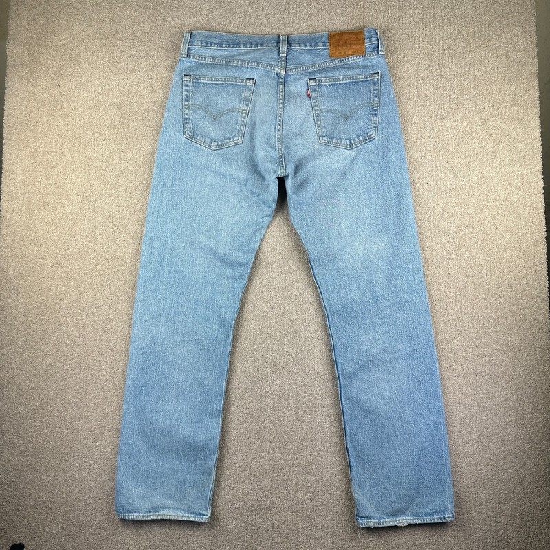 Levi’s Premium 501 ’93 Jeans Mens W34 L32 Straight Leg Light Wash Denim Big E