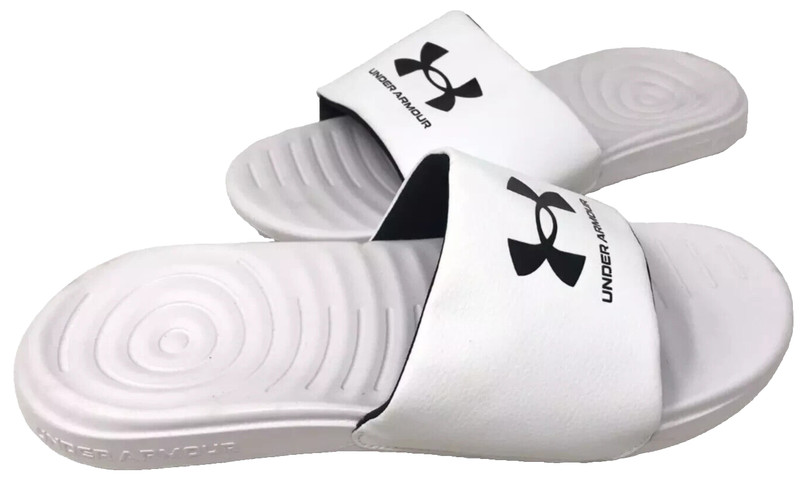 Under Armour Men’s Ansa Fix Slip On Comfort Slide Sandals White/Blk Size:8 160Q