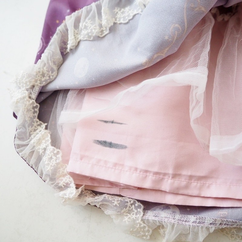 RARE Angel's Heart Celestial Lolita OP Dress Purple Galaxy Star Tea Party Kawaii gallery