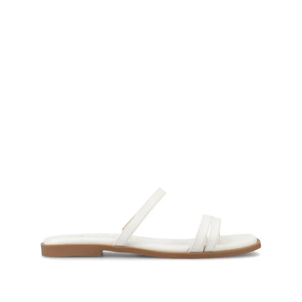 Journee Brisa Women White Multi Strap Slide Sandals Size 11M New Box