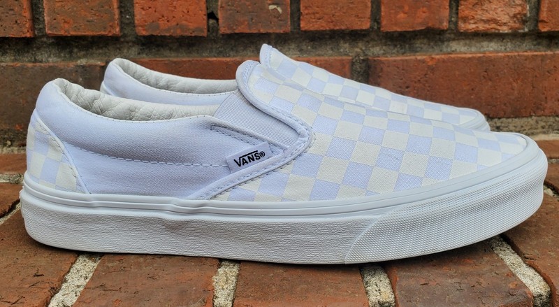Vans(True White)Checkerboard Slip-On Shoes Men’s8/Women’s9.5● Pre-owned●Washed💦