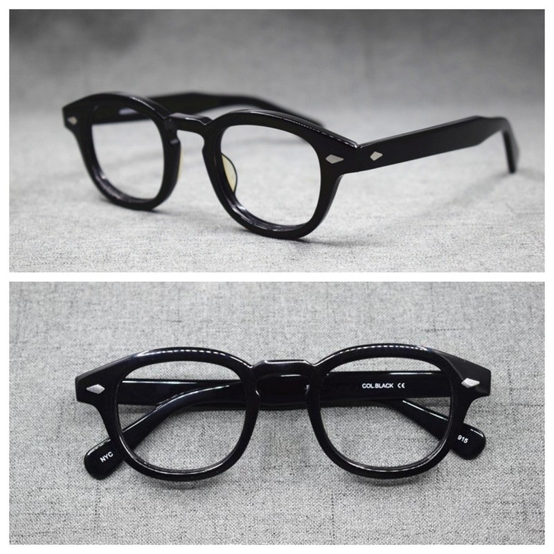 Classic Transition Myopia Acetate Round Glasses Photochromic Johnny Depp 46mm