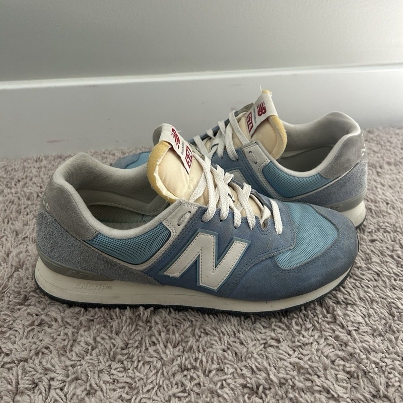 New Balance 574 Blue Laguna Men’s Suede Low Top Lace-Up Sneakers U574RCA