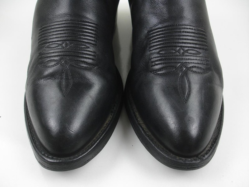 Men's 10 D M Tony Lama Black OL' Buck CZ820 Leather Cowboy Western Boots Riding gallery