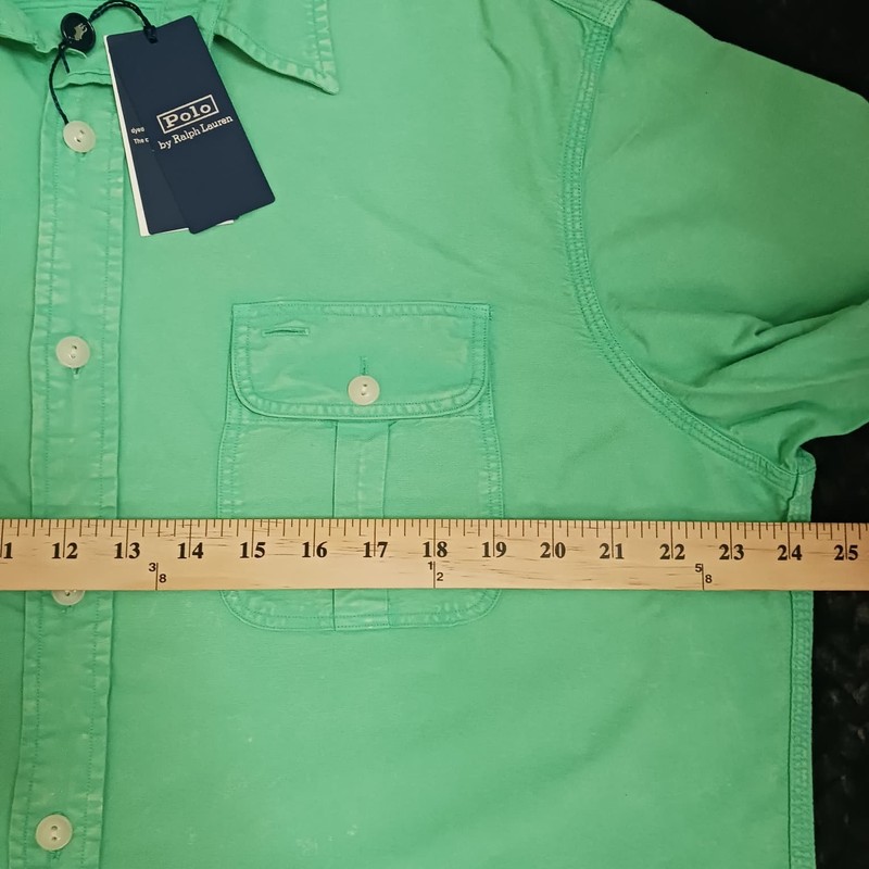 Polo Ralph Lauren Men's Classic Fit Garment Dyed Oxford Shirt Green Size L gallery