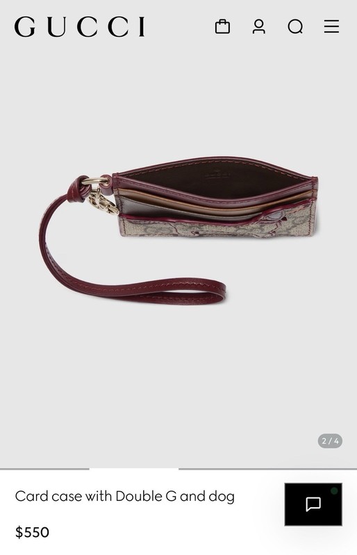 Gucci Card Case Double G Dog Leather Wrist Strap Beige, 2025 collection gallery