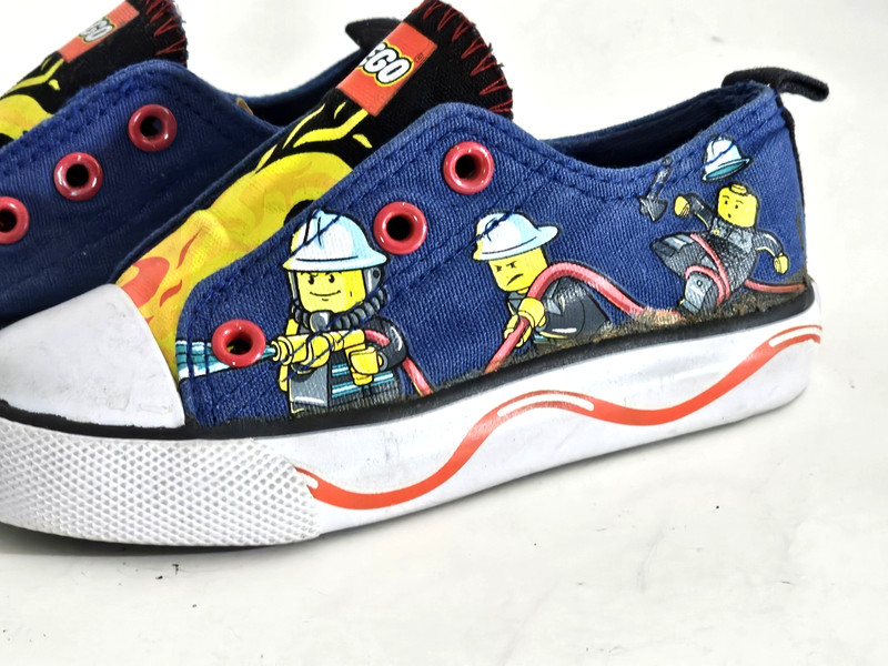 Lego Flame Fire Canvas Slip On Sneakers Blue Toddler Size 7 gallery