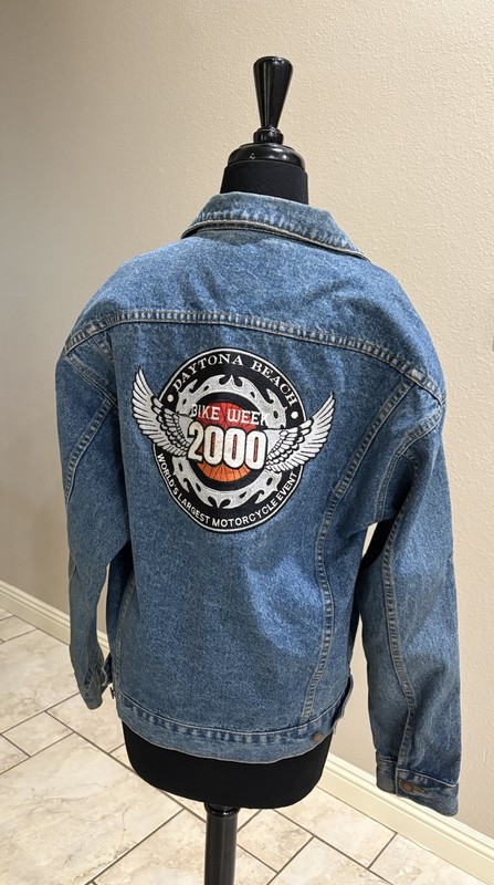 Vtg Daytona Bike Week 2000 Haleman Jeans Wear Women’s Denim Jacket Size Small