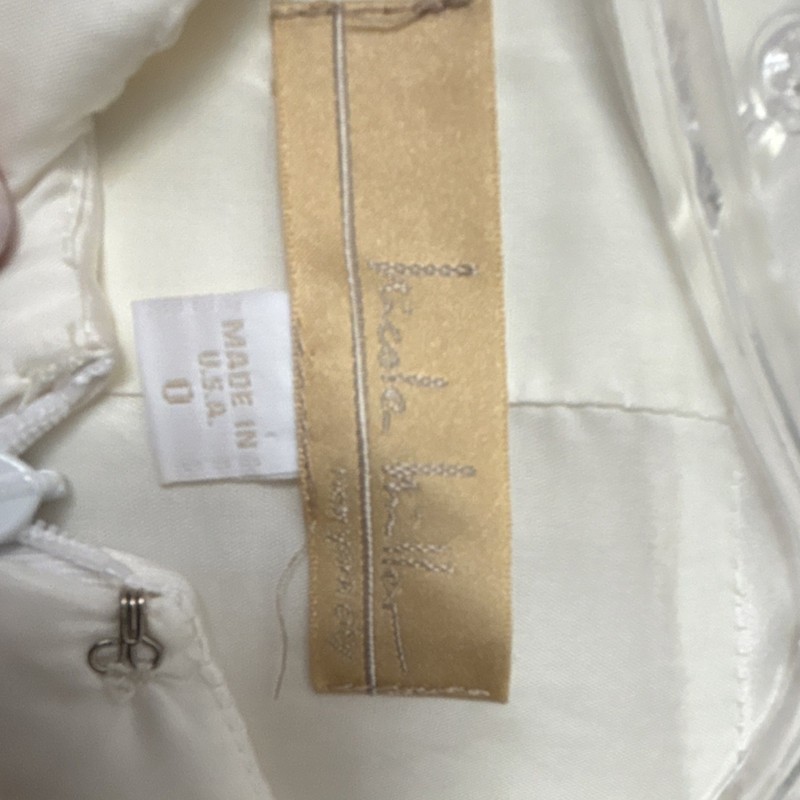 Nicole Miller Women's Ivory Silk Long Coat Button Front Pockets Lined Size 0 gallery