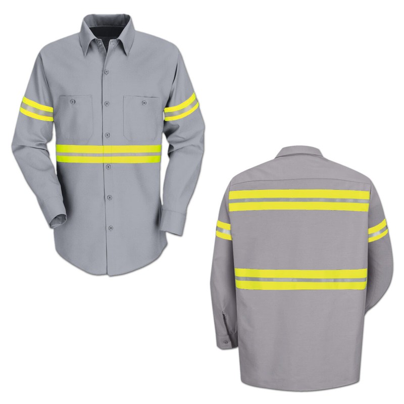 Red Kap Enhanced Visibility Hi Vis Reflective Work Towing Uniform Shirts LS gallery