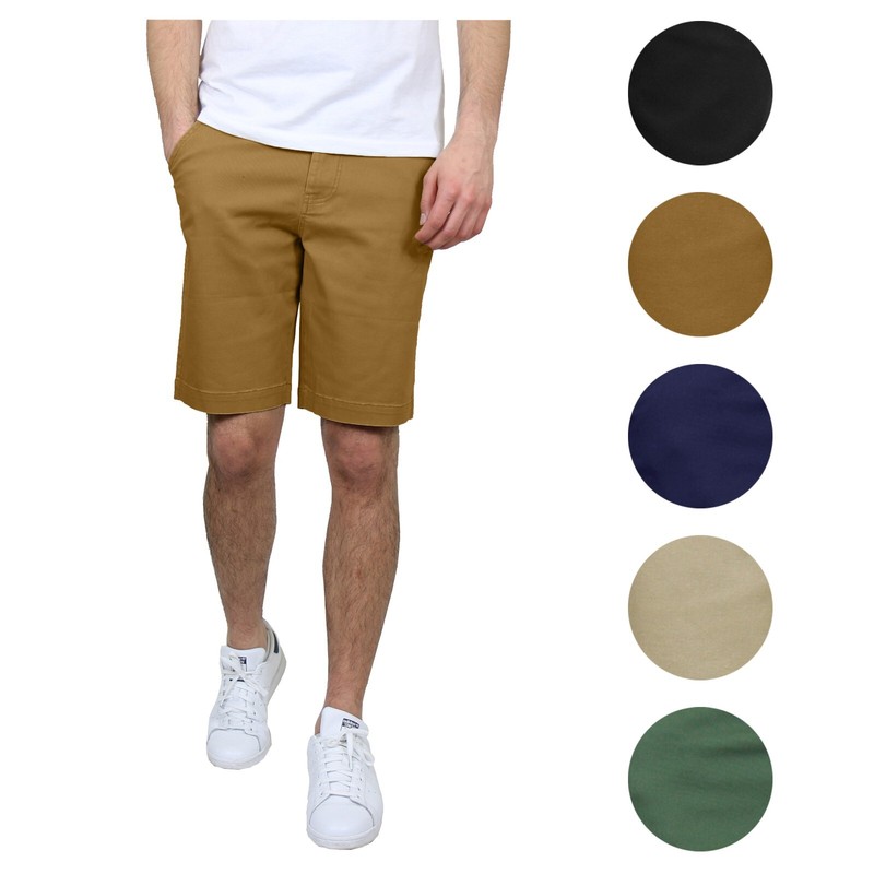 Mens Flat Front Shorts Uniform Work School Lounge Casual Twill 12-14″ Inseam NWT