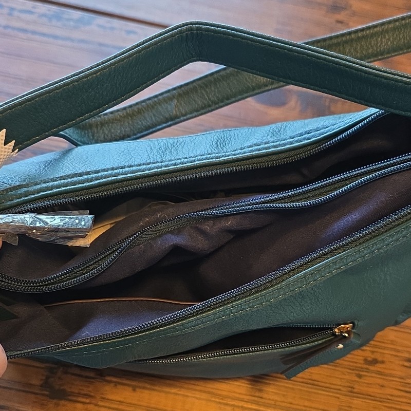 Rosetti Women’s Dark Teal Medium Shoulder Bag, Zip, Gold Hardware, Pockets gallery