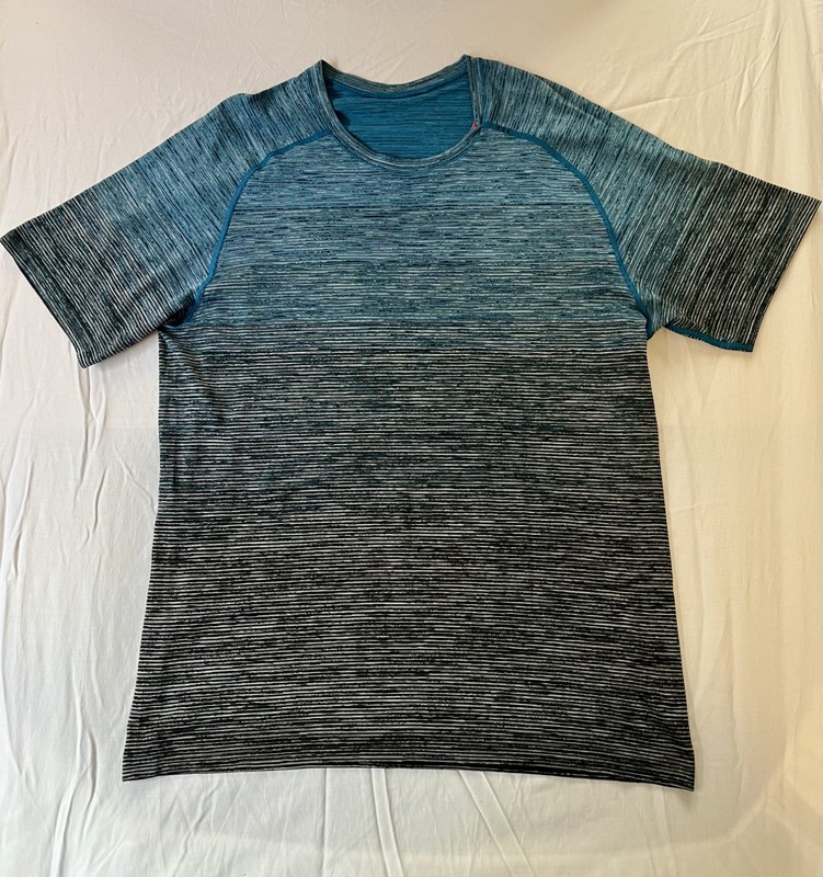 Lululemon Metal Vent Tech Shirt XL Blue Black Heather Gradient Short Sleeve Tee