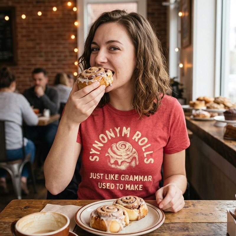 Womens Synonym Rolls Just Like Grammar Used To Make T Shirt Funny Graphic Tee gallery