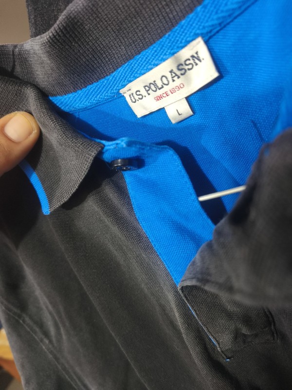U.S. Polo Assn. Men's Polo Shirt - Blue Details - Size L - Good Condition gallery