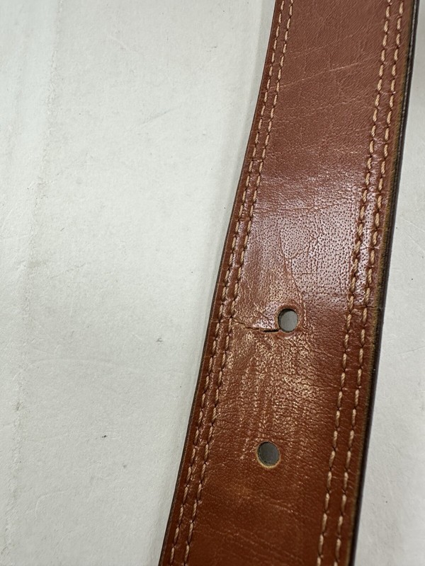 Haband Belt Brown Genuine Bonded Leather 44 Made In USA gallery