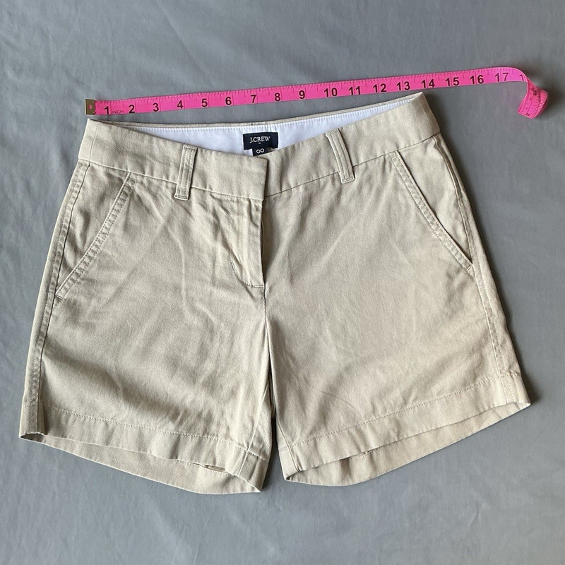 J.CREW Men’s Beige Chino Shorts Cotton Twill Flat Front 5 in Inseam