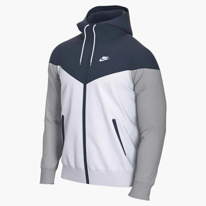 Nike Men’s Windrunner Hooded Jacket CU9474-420 Navy/White/WolfGrey Size Medium