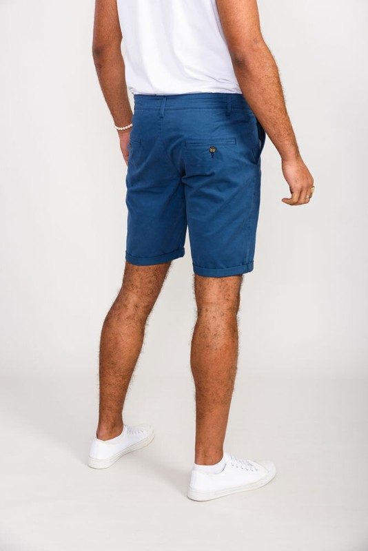 D555 Duke Mens Blue Stretch Chino Shorts 30 32 34 36 38 40 (201302R) gallery