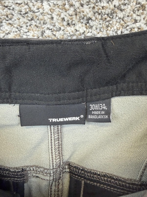Truewerk T2 Werkpant Pants Mens 30x34 Gray Stretch Cargo Workwear Utility gallery