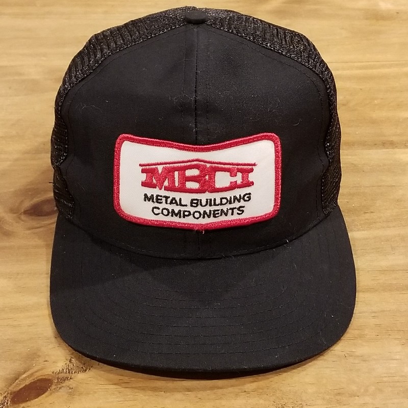 Vintage Construction Building Hat Snapback Black MBCI Metal Components Home
