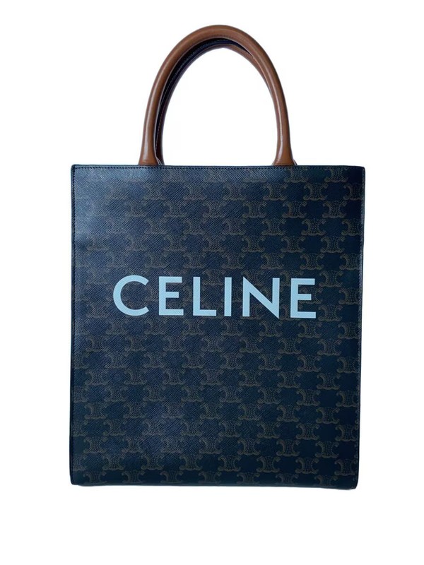 CELINE 2WAY Vertical Caba Tote Bag PVC BRW Allover Pattern