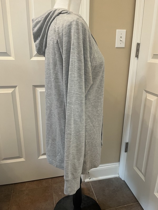 90 Degrees L Gray Hoodie Cowl Neck Drawstring Hood Kangaroo Pocket Sweatshirt gallery