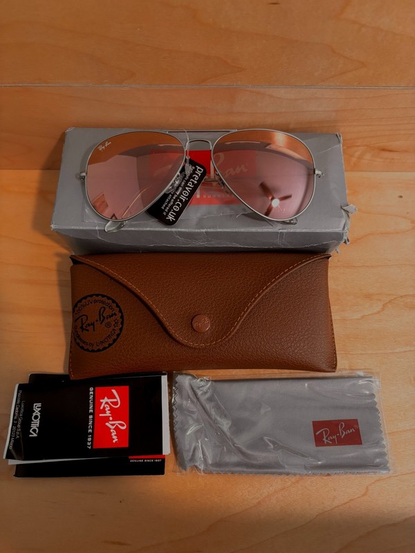 RAY BAN RB3025 UNISEX SILVER FRAME AVIATOR LARGE METAL 019/Z2