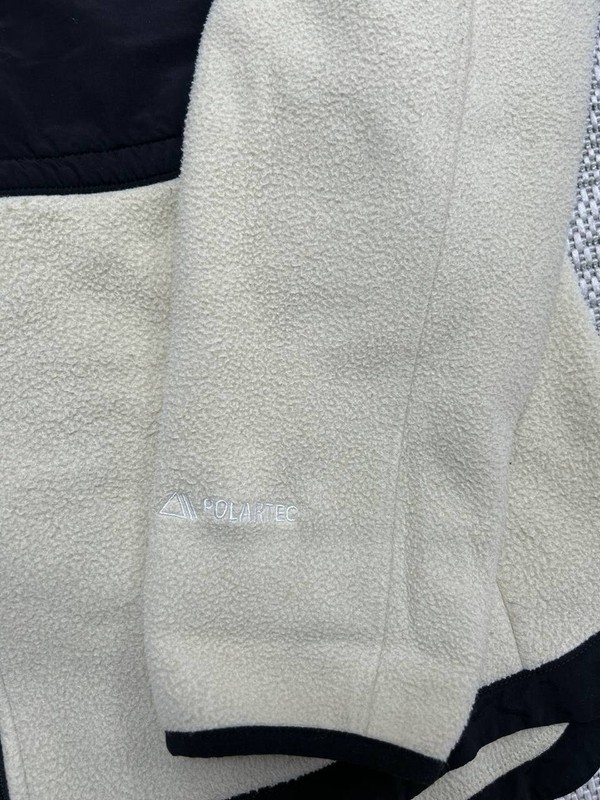 The North Face Denali Jacket Womens Large Biege Black Polartec Full Zip Fleece gallery
