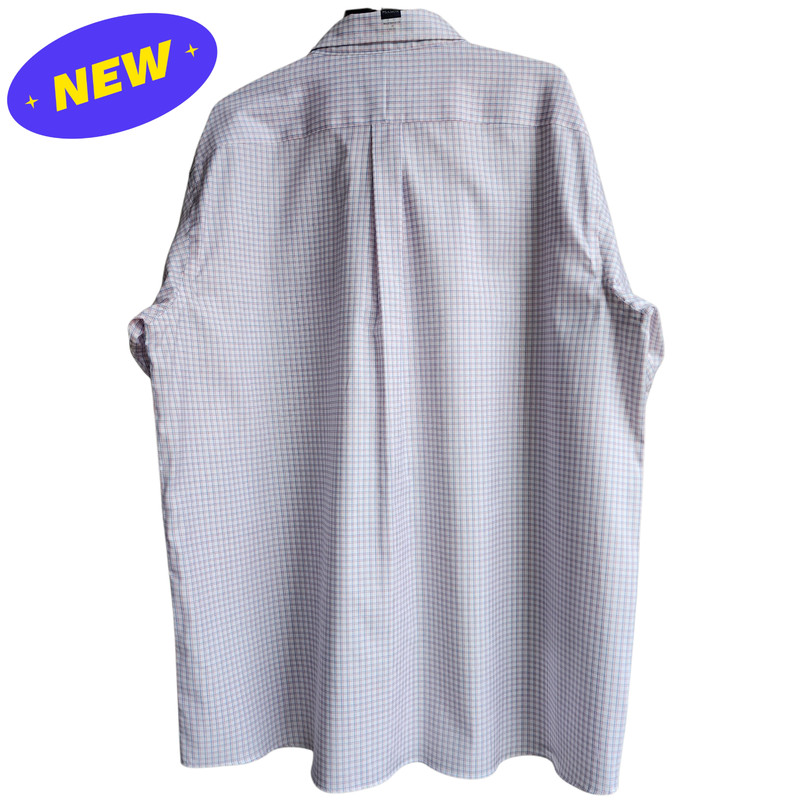19 34/35 White Red Blue Dress Shirt Check Traditional Fit Dark Jos A Bank New Sz gallery