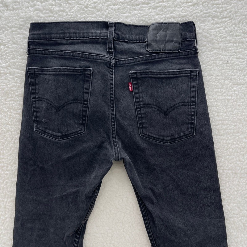 Levis Jeans Mens 30x29 Black 510 Skinny Stretch Denim Grunge Goth Minimalist gallery