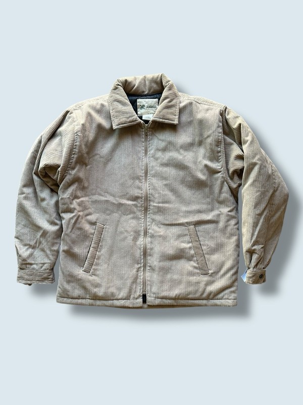 Haband Vintage Jacket Men M Oat Tan Khaki Beige Corduroy Quilted Lined Style gallery