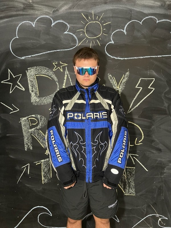 Vintage Polaris Racing Snowmobile Insulated Puffer Jacket