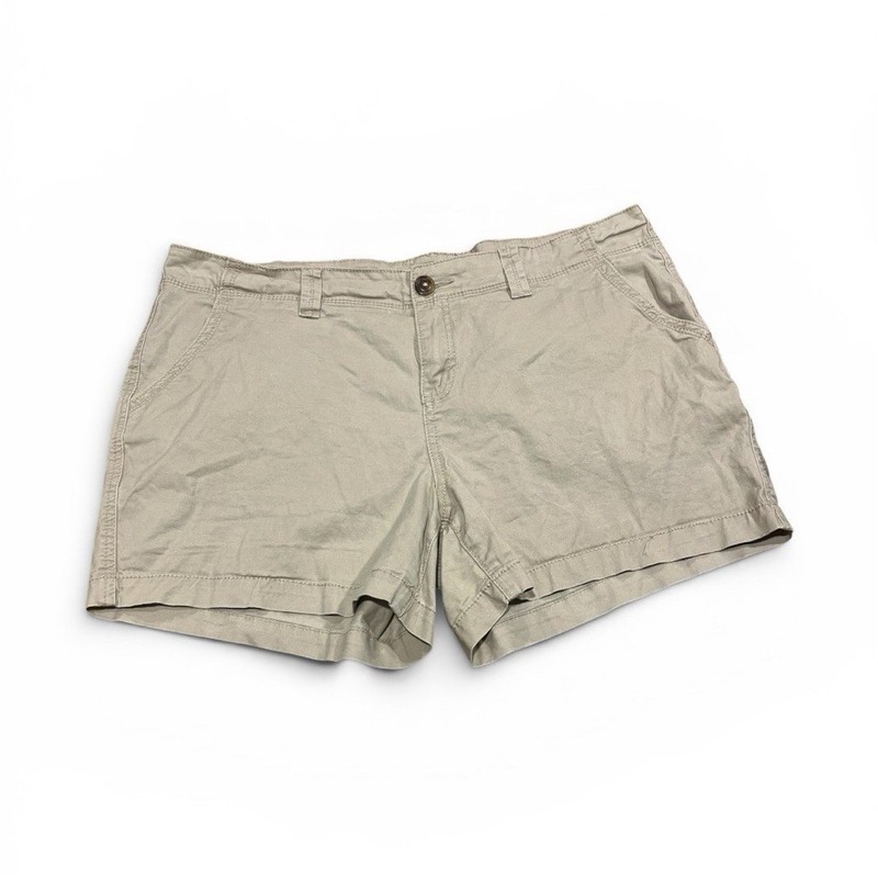 maurices Women’s Beige Chino Shorts Size 15/16 Stretch Pockets Casual