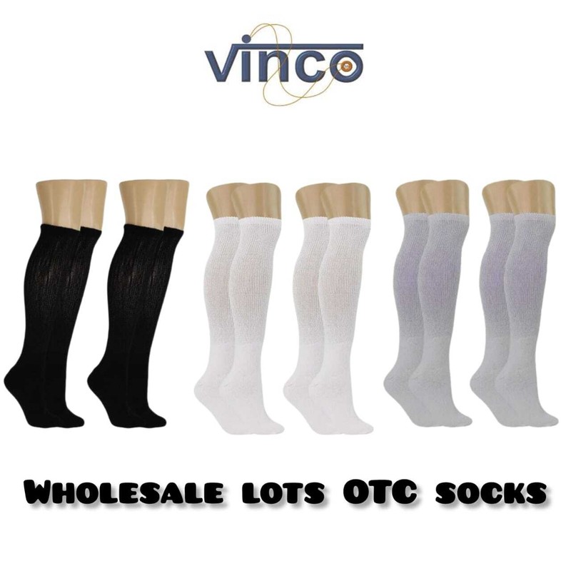 1-100 Dozens Wholesale Lots Men’s Diabetic Over The Calf Socks Size 10-13 13-16