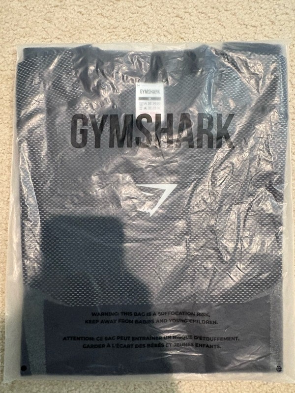 Gymshark Onyx 5.0 Seamless Shirt Black/Light Grey Tank Top | M | Ships IN 1 WEEK