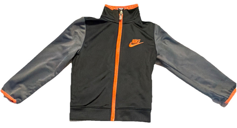 Nike Toddler Track Jacket Full Zip 3T Black/Gray Orange Logo Knit
