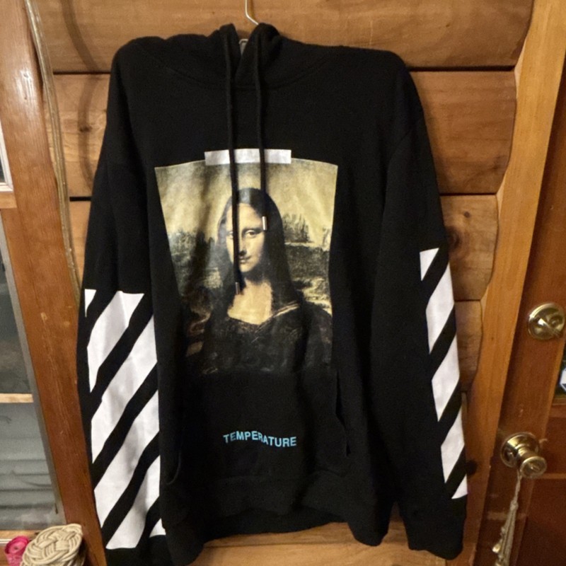 Off-White Temperature Mona Lisa hoodie and Jogger Pants Black Graphic Men’s