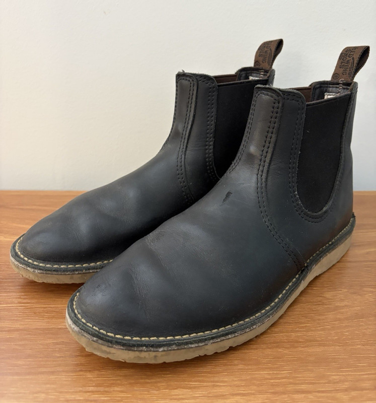 Red Wing Shoes Black Leather Chelsea Ankle Pull-On Boots Men’s US 8.5 D