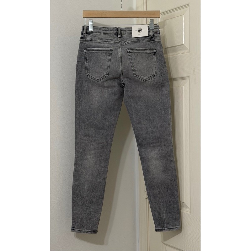 Zara The 80s Skinny Jeans Womens Sz 6 Pearl Grey Slim Fit Mid Rise Y2K 90s gallery